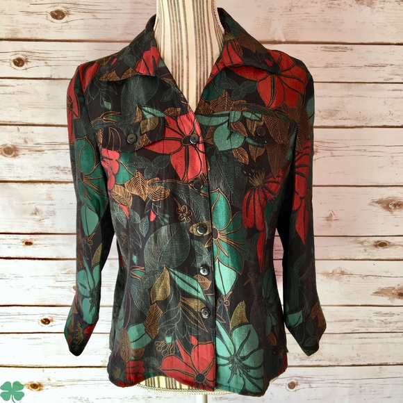 🎉HP🎉Erin London Button Down Carrier Top Size MP - Picture 7 of 8